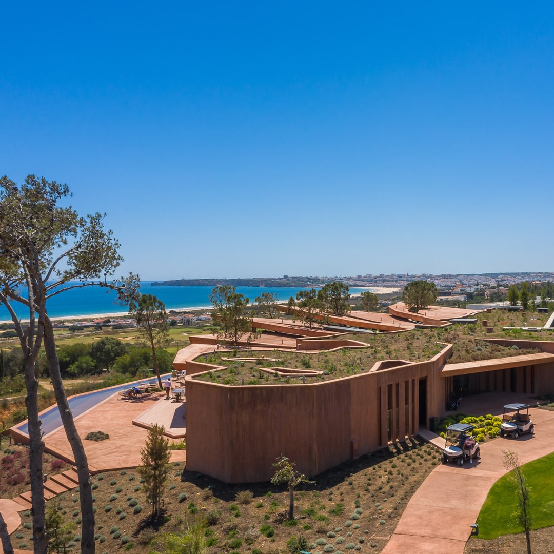 Award-winning clubhouse with ocean views at Palmares Golf, Lagos, Algarve, Portugal.